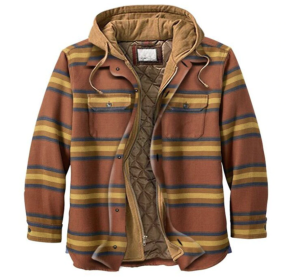 Thickened Cotton Padded Plaid Long Sleeve Loose Hooded Jacket (Option: Yellowish brown-S)